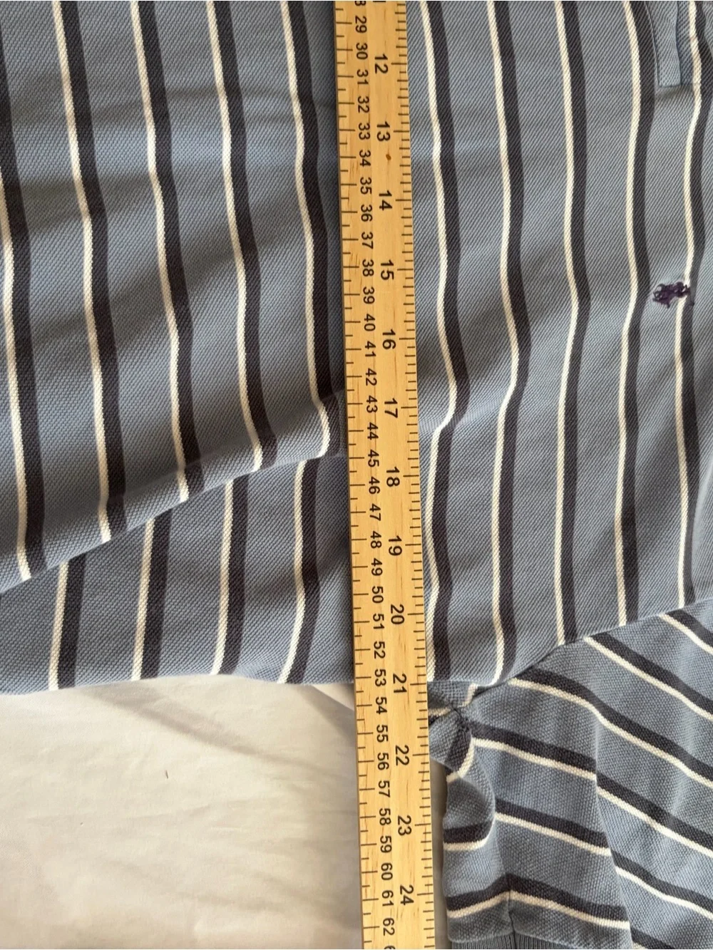 Ralph Lauren Men's Striped Polo - Light Blue & Gray Size XL